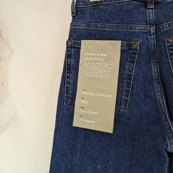 Everlane The Way High Jean Dark Wash Denim Straight Zip Fly Regular - Picture 11 of 11
